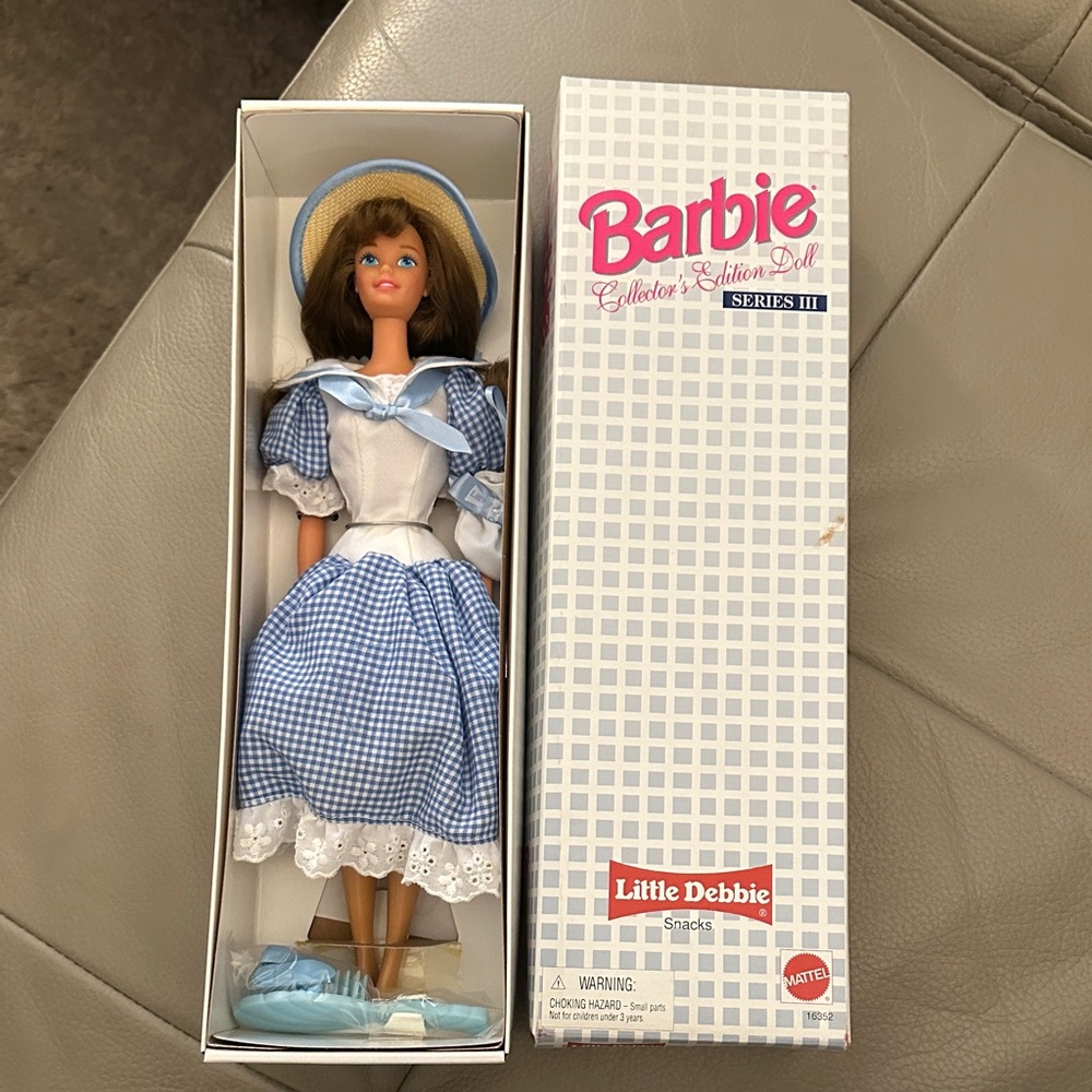 Barbie Collector Edition Doll Little Debbie Series III Blue and White Gingham